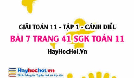 Giải bài 7 trang 41 Toán 11 tập 1 SGK Cánh Diều